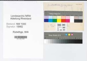 Entnazifizierung Willi Rubethge, geb. 00.00.0000 ()