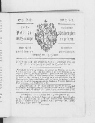 3tes Stück., Ausgabe vom 15. Januar 1783