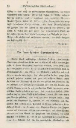 54-58 Die sonntäglichen Christenlehren