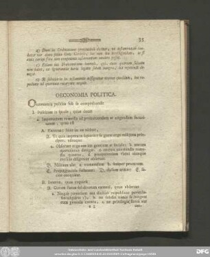 Oeconomia Politica.