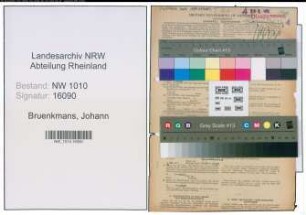 Entnazifizierung Johann Bruenkmans , geb. 27.08.1905 (Schaffner)