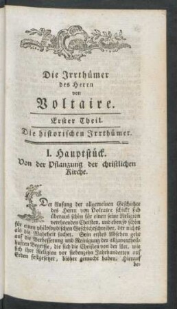 Erster Theil. Die historischen Irrthümer