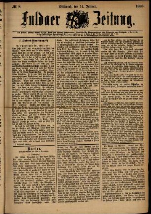 Ausgabe vom Mittwoch, den 11. Januar 1888.