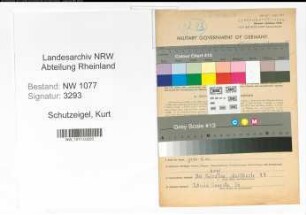 Entnazifizierung Kurt Schutzeigel , geb. 15.06.1922 (Polizist)