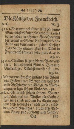 Die Könige von Franckreich.