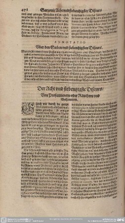 Der Acht und siebentzigste Discurs/Von Profumierern/oder Räuchern und Balsamieren.