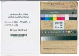 Entnazifizierung Gottfried Krings , geb. 08.08.1904 (Bergmann)