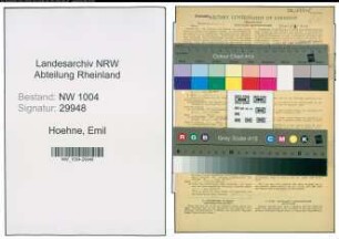 Entnazifizierung Emil Hoehne , geb. 29.03.1901 (Postschaffner)