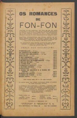 Os romances de Fon-Fon