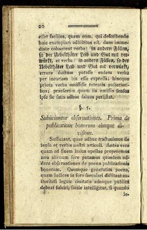 §. 5. Subiiciuntur observationes. Prima de publicatione bonorum eiusque divisione.