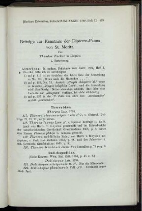 Beiträge zur Kenntniss der Dipteren-Fauna