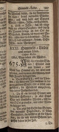 XXXI. Himmels-Lieder vom ewigen Leben.