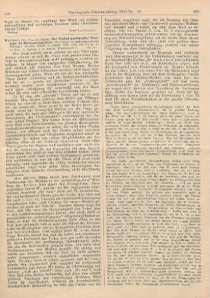469-471 [Rezension] Werner, Martin, Der Einfluß paulinischer Theologie im Markusevangelium