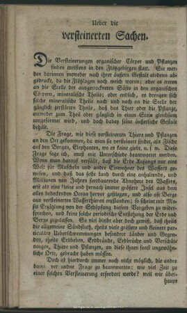 Ueber die versteinerten Sachsen