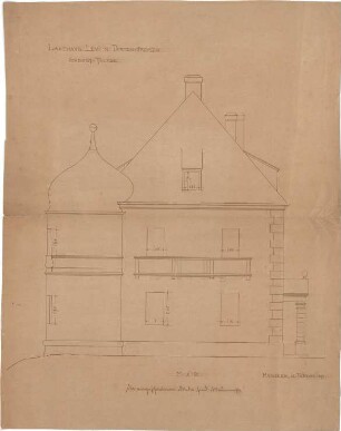 Hildebrand, Adolf von; Garmisch-Partenkirchen; Wohnhaus Riedberg für Hermann Levi - Fassade Südost (Aufriss)