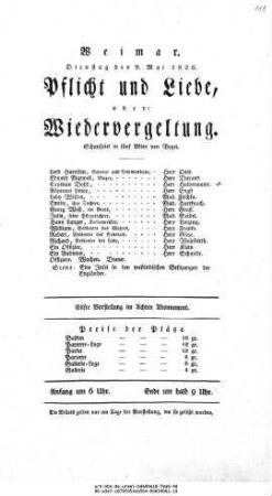 Pflicht und Liebe, oder: Wiedervergeltung
