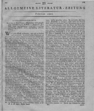 Ebert, F. A.: Allgemeines Bibliographisches Lexikon. Lfg. 1. Leipzig: Brockhaus 1820