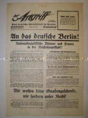 Sonderdruck des "Angriff" zur Reichstagswahl am 31. Juli 1932