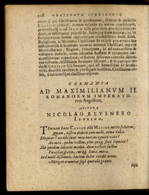 Germania Ad Maximilianum II. Romanorum Imperatorum Augustum, ...