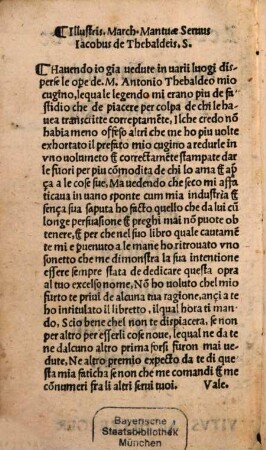 Le opere vulgare de missere Antonio Theobaldeo da Ferrara : Sonetti. Dialogo. Epistole. Egloghe. Desperata. Capitoli