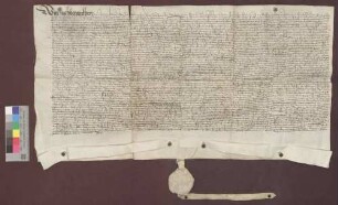 Hans Wolfart und Genossen reversieren gegenüber dem Kloster Lichtenthal wegen des ihnen zu Erblehen verliehenen Klosterhofs zu Liedolsheim.