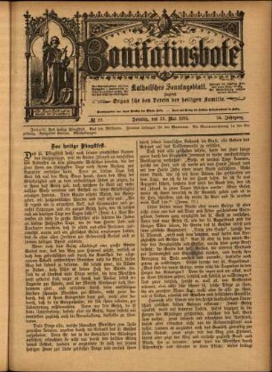 Erste Ausgabe vom Sonntag, den 29. Mai 1898.