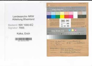 Entnazifizierung Erich Kalka, geb. 30.04.1909 (Beifahrer)