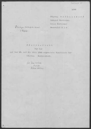 Schlaitdorf-Altenriet: Pfarrbericht 1946