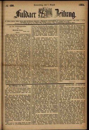 Ausgabe vom Donnerstag, den 07. August 1884.