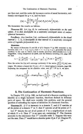 5. The continuation of harmonic functions.