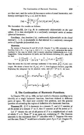 5. The continuation of harmonic functions.