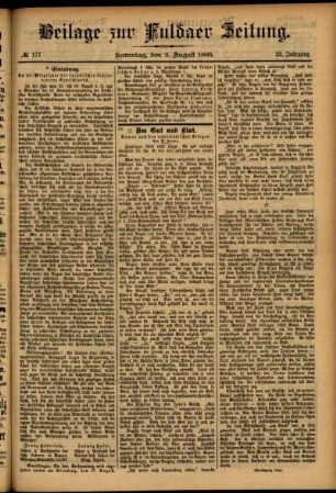 Zweite Ausgabe vom Samstag, den 03. August 1895.