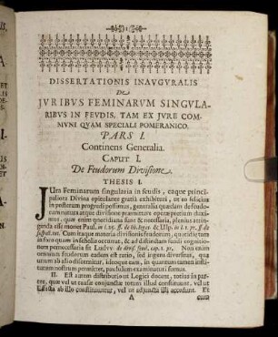 Caput I. De Feudorum Divisione.