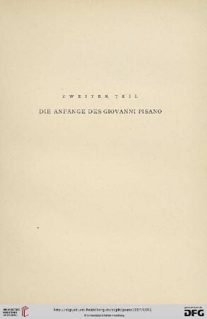 Zweiter Teil: Die Anfänge des Giovanni Pisano