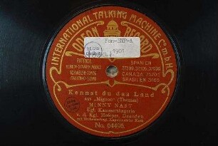Kennst du das Land : aus "Mignon" / (Thomas)