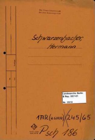 Personenheft Hermann Schwarzenbacher (*23.08.1904), SS-Untersturmführer