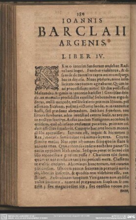Ioannis Barclaii Argenis. Liber IV.