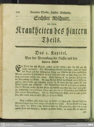 Sechster Abschnitt, von denen Krankheiten des hintern Theils