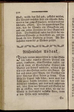 Abscheulicher Undank