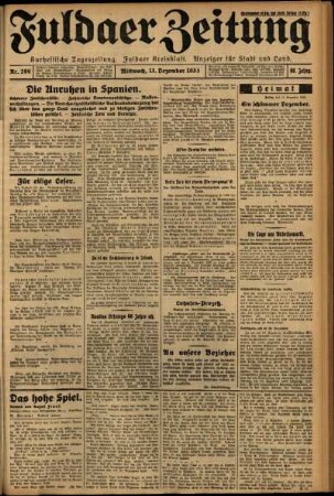 Ausgabe vom Mittwoch, den 13. Dezember 1933.