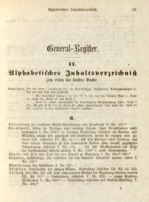 II Alphabetisches Inhaltsverzeichniß