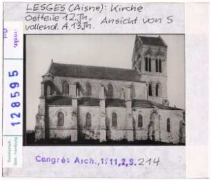 Lesges: Kirche, Ansicht von Süden