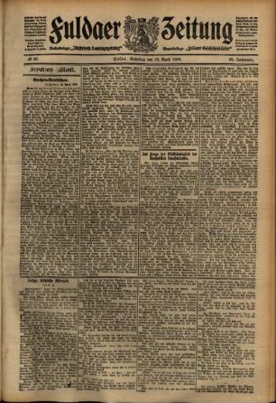 Zweite Ausgabe vom Samstag, den 18. April 1908.