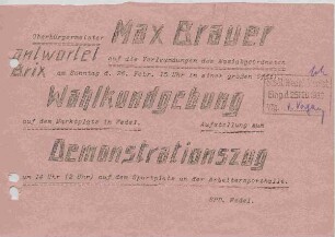 "Oberbürgermeister Max Brauer antwortet auf die Verleumdungen des Naziabgeordneten Brix"