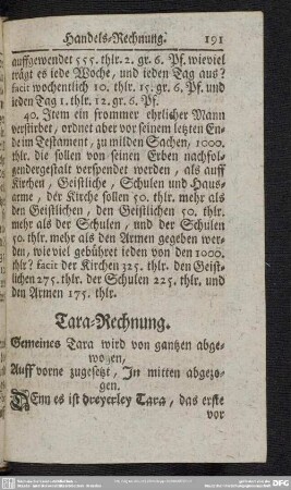 Tara-Rechnung