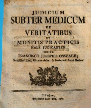 Judicium Subter Medicum De Veritatibus Et Monitis Practicis Male Judicantem
