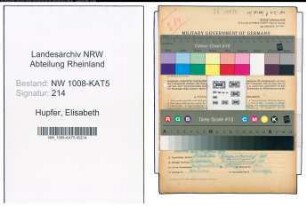 Entnazifizierung Elisabeth Hupfer , geb. 10.03.1901 (Kauffrau)