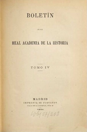 Boletín de la Real Academia de la Historia. 4. 1884