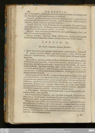 Sectio III. De variis humane naturae statibus.