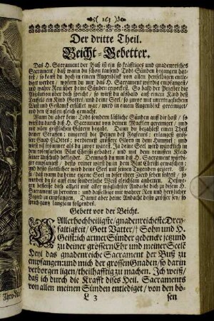 Der dritte Theil. Beicht-Gebetter.